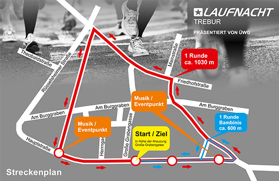 Streckenplan Laufnacht 2014